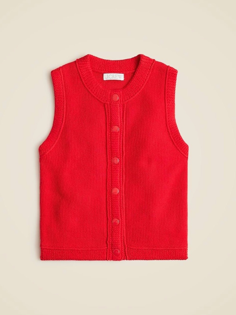 J Crew Button-up Sweater Shell Vest Size S Red Nautical Preppy